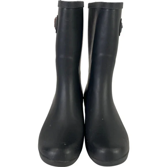 Chooka Women’s Black Fremont 3Q Mid Rubber Rain Boots - 6 - Picture 2 of 8